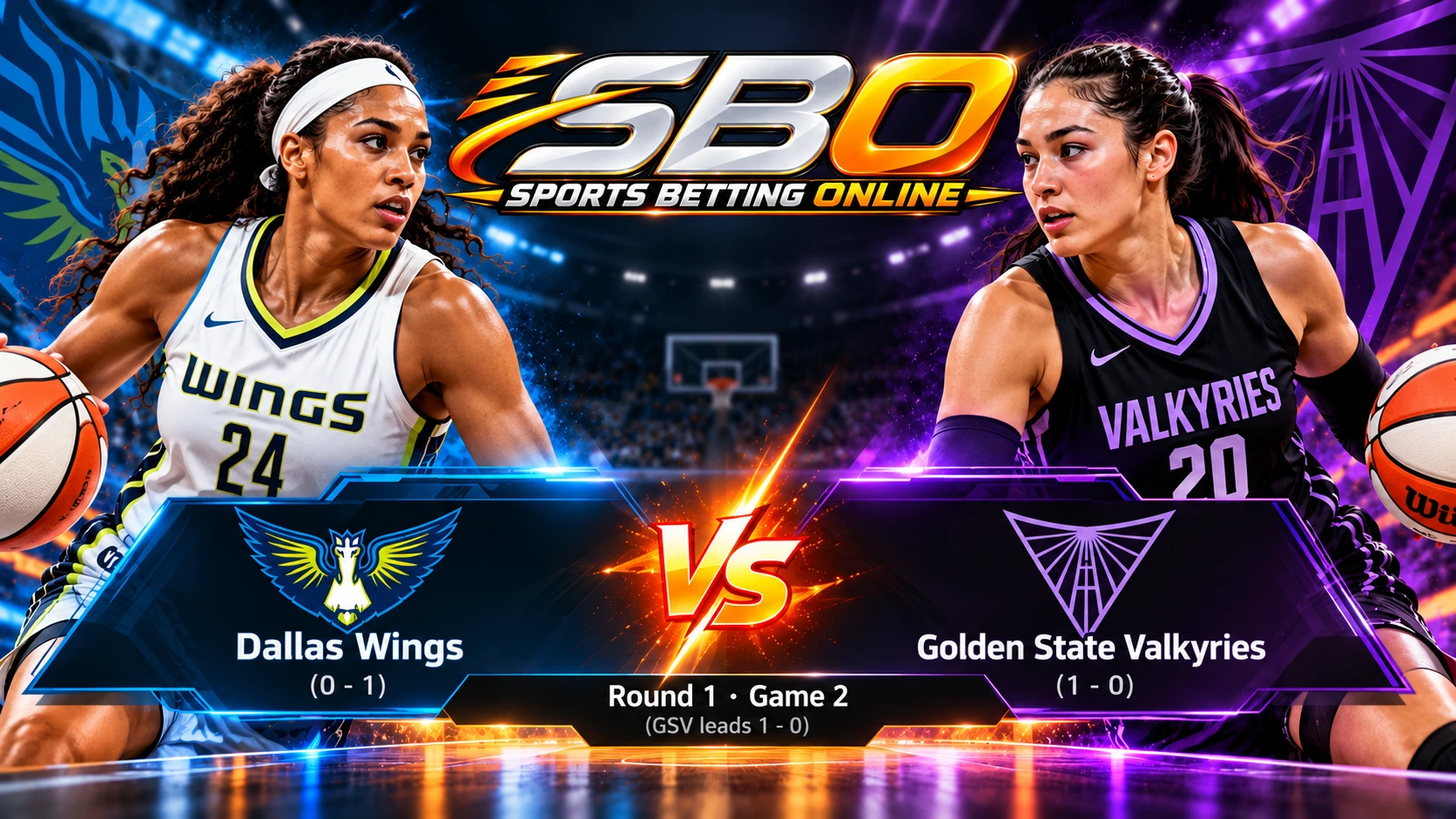 Wings vs Valkyries Live: Game 2 WNBA Playoffs 2026